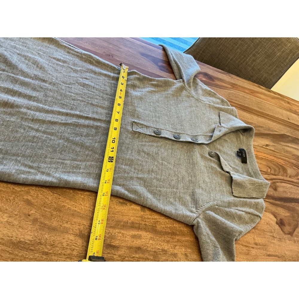 J Crew Gray Merino Wool Collared Long Sleeve Sweater Dress Midi Size XS - Picture 10 of 16